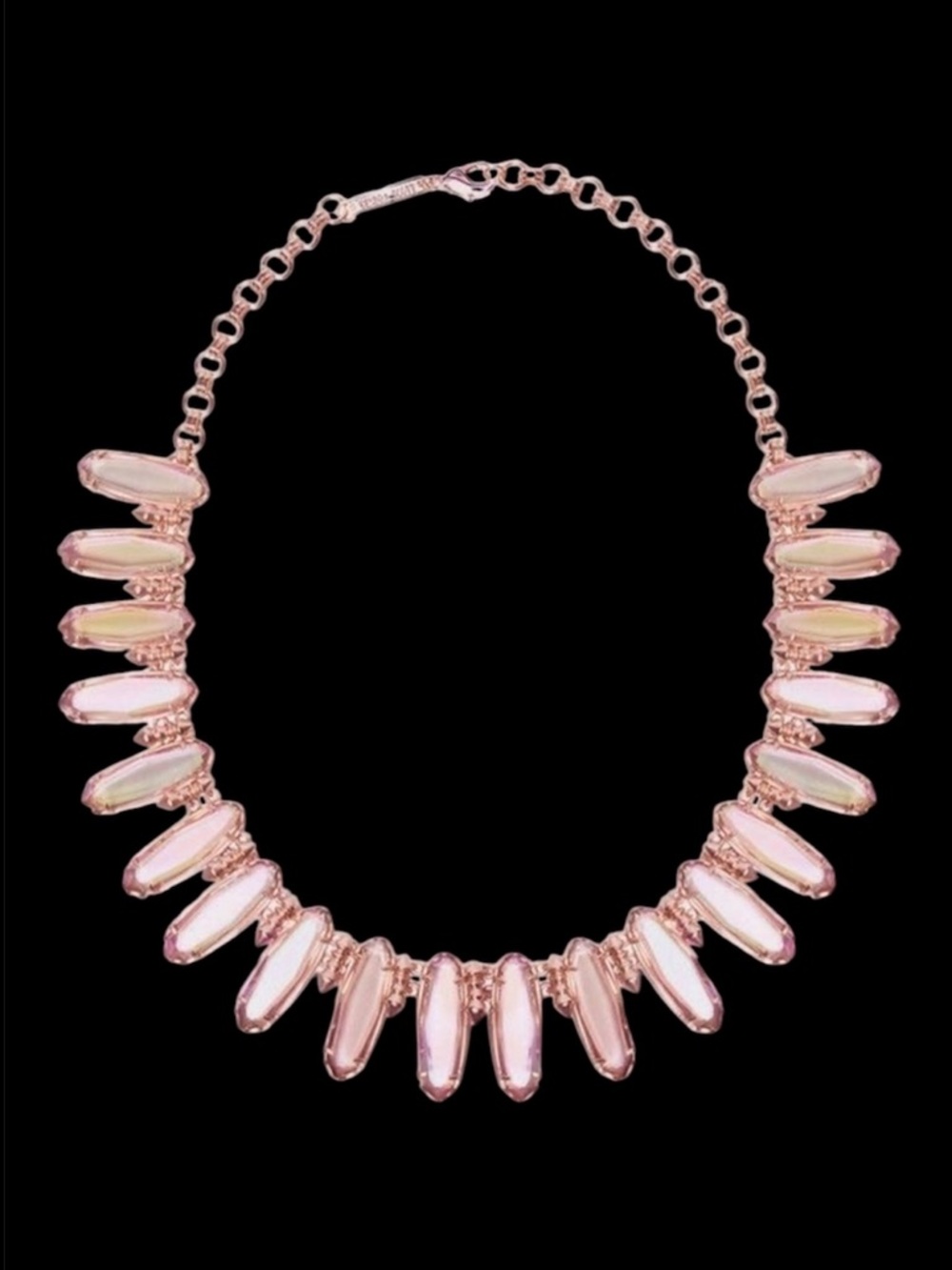 Kendra Scott Gabriella Rose Gold Statement Necklace in Iridescent Peach